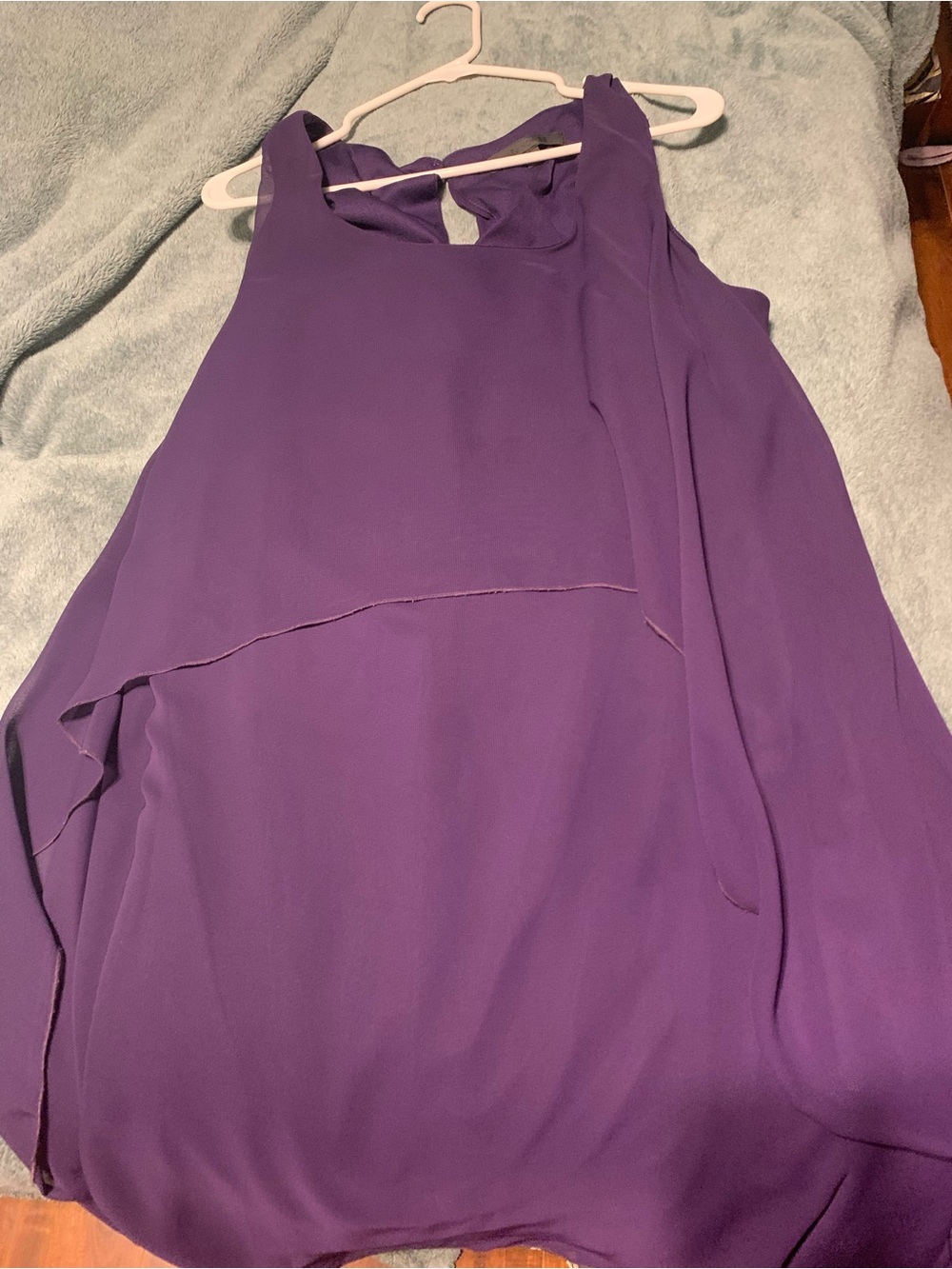 Addition Elle Purple Layered Chiffon Midi Dress